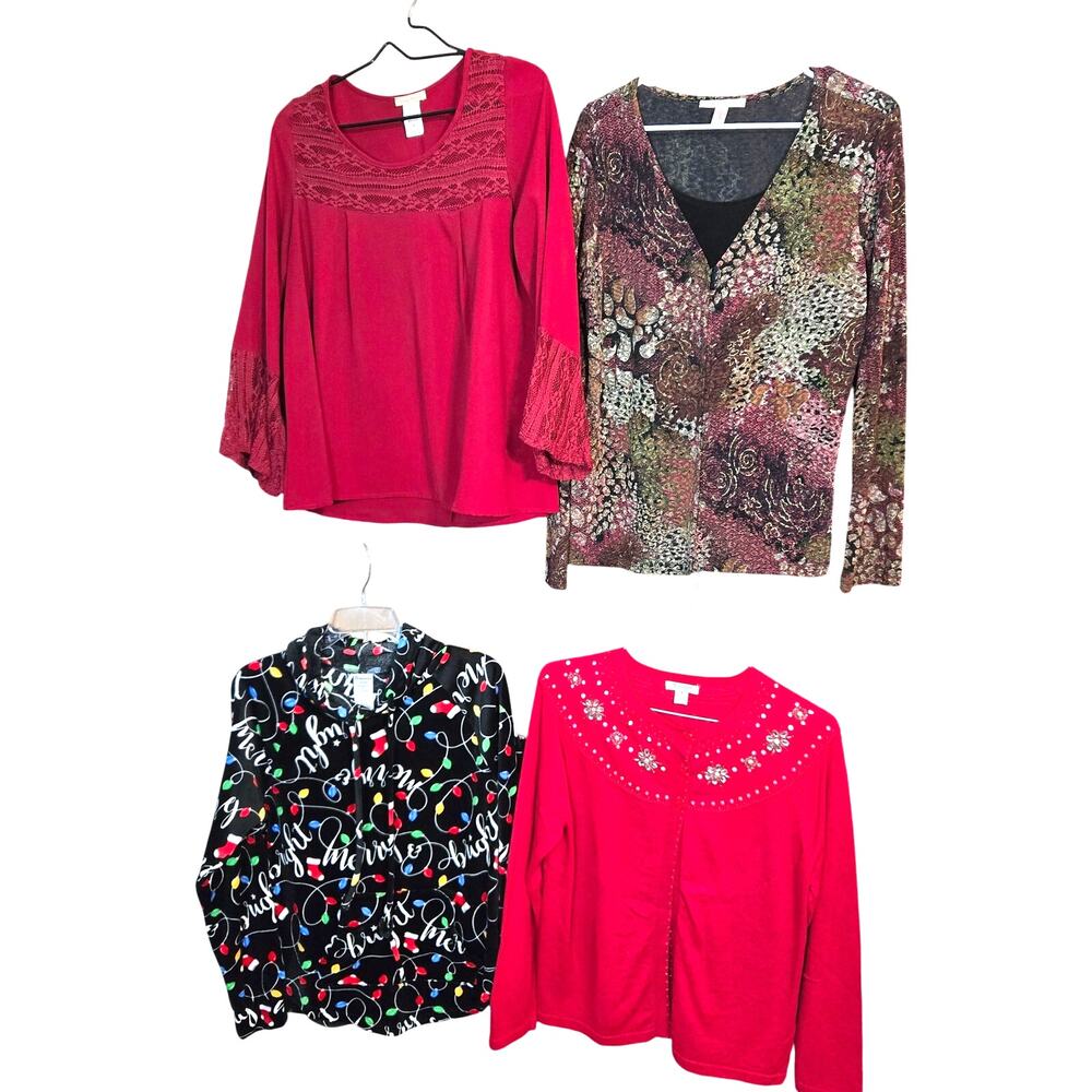 Women's Medium 8 10 Tops Shirts Blouses Sweaters Wholesale Bulk Lot of 4 M
